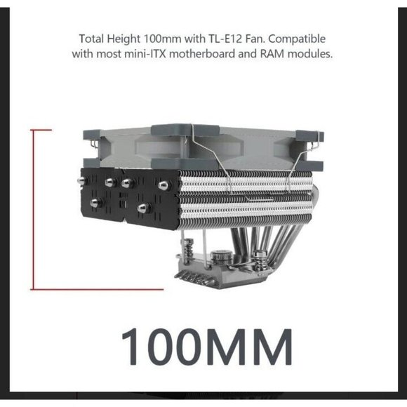 Thermalright SI-100 CPU Air Cooler, 6�6mm Heat Pipes, TL-E12 PWM Quiet Fan CPU - Picture 3 of 6